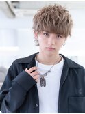 アッシュブラック/マッシュパーマ/刈り上げ/ツーブロック