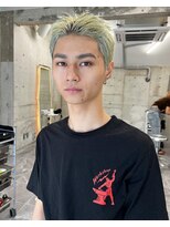 サイン 渋谷(SIGN) センターパートミディアムカルマパーマボブマッシュメンズ