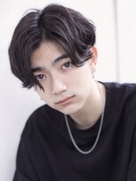 エイド 渋谷(aid)&nbsp;毛流れセンターパートカルマパーマフェザーショート刈り上げ