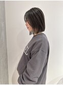 YOKE 大人ボブ切りっぱなしボブ顔周りレイヤーセピアグレージュ