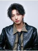 【大人の色気】黒髪パーマ緩めパーマセンターパートツーブロック
