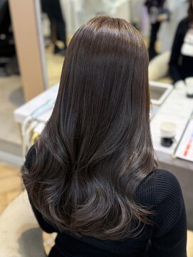 ロンド フィーユ(Lond fille) ブリーチなし/髪質改善/大人ガーリー/グレーブラウン/前髪/銀座