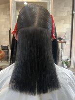 ハコ(H.A.Co) 縮毛矯正+オリーブカラー+カット+トリートメントです。