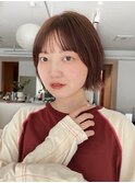 ボブ/縮毛矯正/ストレート/暗めカラー/モーヴピンク