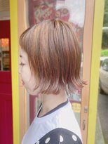 ポルタカリーナサロン(PORTA CARINA SALON)&nbsp;外ハネボブとハイライトmix color