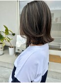 ハイライト切りっぱなしボブ