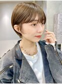 ベージュ マッシュショート 20代30代ショート