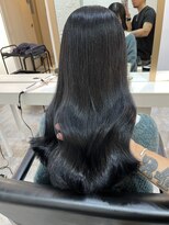 ブレンド 渋谷(BLend)&nbsp;グレージュマチルダボブインナーグレージュ 前髪　ブルー