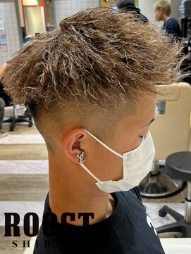 ルースト 渋谷店(ROOST) ジェットスタイル×ブラウン+金メッシュツイスト