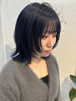 ジェリカヘアー サンフラワー通り(Jlica hair)&nbsp;ウルフカット×フェイスレイヤー×ネイビーカラー