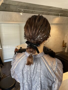 サンルーム(SUN room) 【手ぶらでok~金箔/銀箔/リボン/パール】銀箔リボンアレンジmoro