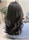 レイヤーカット/暗髪/グレージュ/オリーブグレー