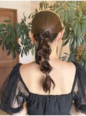 ヘアアレンジ/編みおろし/タイト系編みおろしヘア