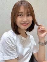 ステアケース 武蔵小杉店(stair:case) ナチュラルボブ大人かわいいアッシュベージュシースルーバング