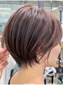 【30代/40代/50代】後ろ姿がかわいいショート/暖色カラー/豊中