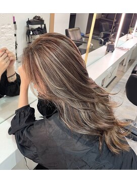 ブレンド 渋谷(BLend) ホワイトグレージュミニウルフデジタルパーマチェリーブラウン