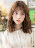 柔らかウォームブラウン/ゆるふわミディアムレイヤーカットg