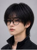 黒髪シースルーマッシュ×メガネ男子