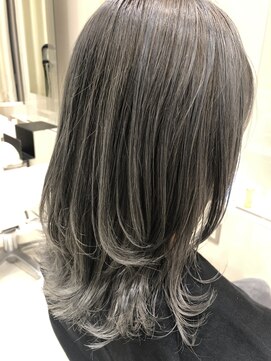 アヴァンス 深井店(AVANCE.) シルバーグレージュグラデーション×ミディアムウルフ