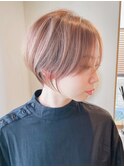 30代40代前髪あり丸みくびれ前下がりショートボブ2【鎌倉】