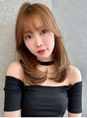 大人可愛いガーリーチョコレートアッシュ韓国ハイレイヤーカット