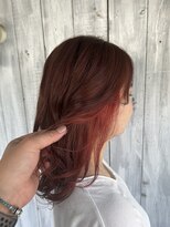 エスハートオブヘアー 植田店(ES Heart of HAIR)&nbsp;インナーカラー　ピンクオレンジ