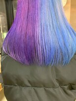 テトヘアー(teto hair) ツートーンカラー、バイカラー、パープル、水色、ペールブルー