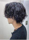 メンズウルフカット×波巻きツイストスパイラルパーマ