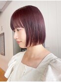 秋色透明感カラーボブルフピンクヘアー_ba523941