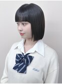 :モードボブ切りっぱなしボブストレートボブ重めボブ小顔ボブ