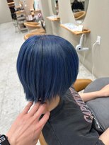 シカ 神戸三宮元町店(Cica)&nbsp;ブルー　綺麗な色落ち　ブリーチ　神戸　三宮　元町