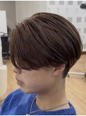 外国人風毛流れセンターパート/外国人風ブラウンカラー