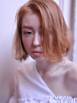 エイチ(H eitf)&nbsp;[エイチ原宿＊RUKA] デザインカラー＊オレンジベージュ＊ボブ