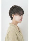 暖色カラー×束感ショート×小顔立体カット