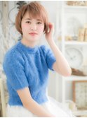 外国人風カラー前下がりフェミニンショートc5越谷20代30代40代