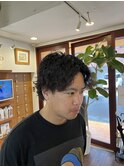 ツイストスパイラルパーマセンターパート