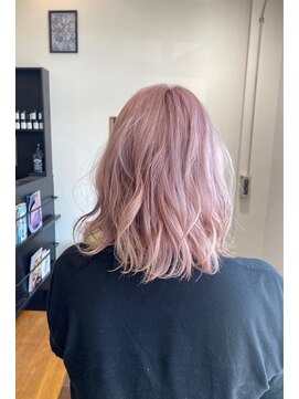 ヘアーワークス ボナ(HAIR WORKS bona.) ハイトーンウェーブボブ ブリーチオンカラー 透明感カラー