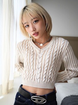 アンジェリカラボ 梅田店(ANGELICA LABO) ANGELICA ショートボブ×ブロンドカラー