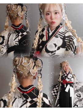 レボル(REVOL) 袴の着付けヘアアレンジ☆ポニーテールリング成人式卒業式着物