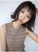 ショートバングと外ハネボブ