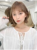 ミディアムヘア暗めカラーグランマッシュデザインカラー