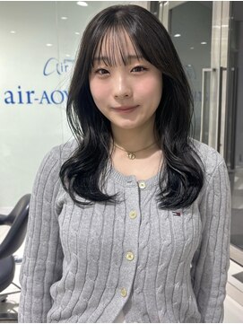 エアー 青山(AIR) ブリーチなしオリーブグレージュ赤み消し秋カラー