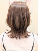 【HAIR RELAX Blono】透明感グレージュ×ミディアムウルフ