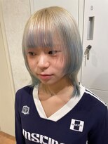 クレア 下北沢(CREA)&nbsp;ミルクティーブロンド/ダークブルー/デジタルパーマ/下北沢