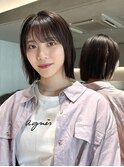 コテ巻き風パーマミディアムレイヤー韓国巻き風顔周りカット4