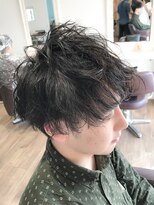 パティオンツー(PATIONN2)&nbsp;メンズネープレスツーブロックハードニュアンスパーマスタイル