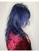 サロンドミルク 溝の口店(salon de MiLK) 派手髪!ネイビーブルー!