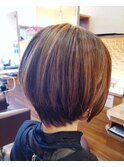 前下がりショートボブ×3Dカラー【stylist西條】