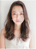 モテ髪ルーズヘアペールベージュ黒髪カールボブアースカラー