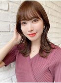 大人かわいい/レイヤーロング/グレーベージュ/前髪パーマ/錦糸町